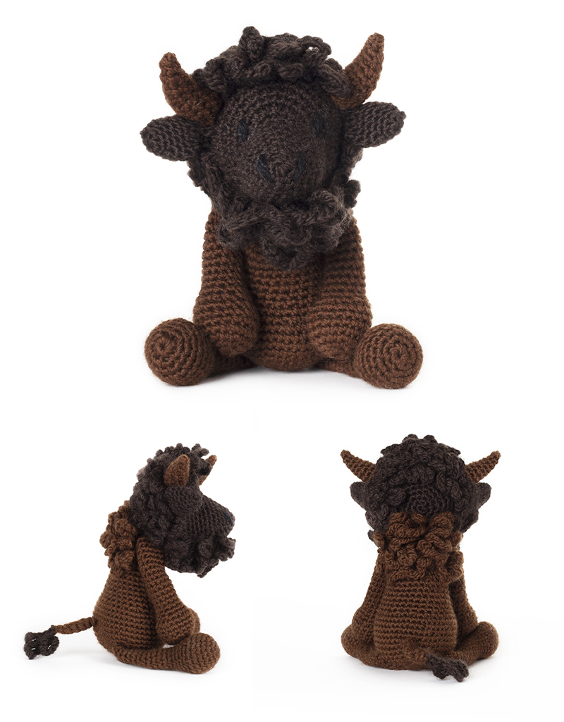 toft ed's animal Isaac the American bison amigurumi crochet